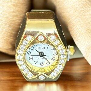 Gold and Silver Bozhi Quartz Watch with Crystal Accents